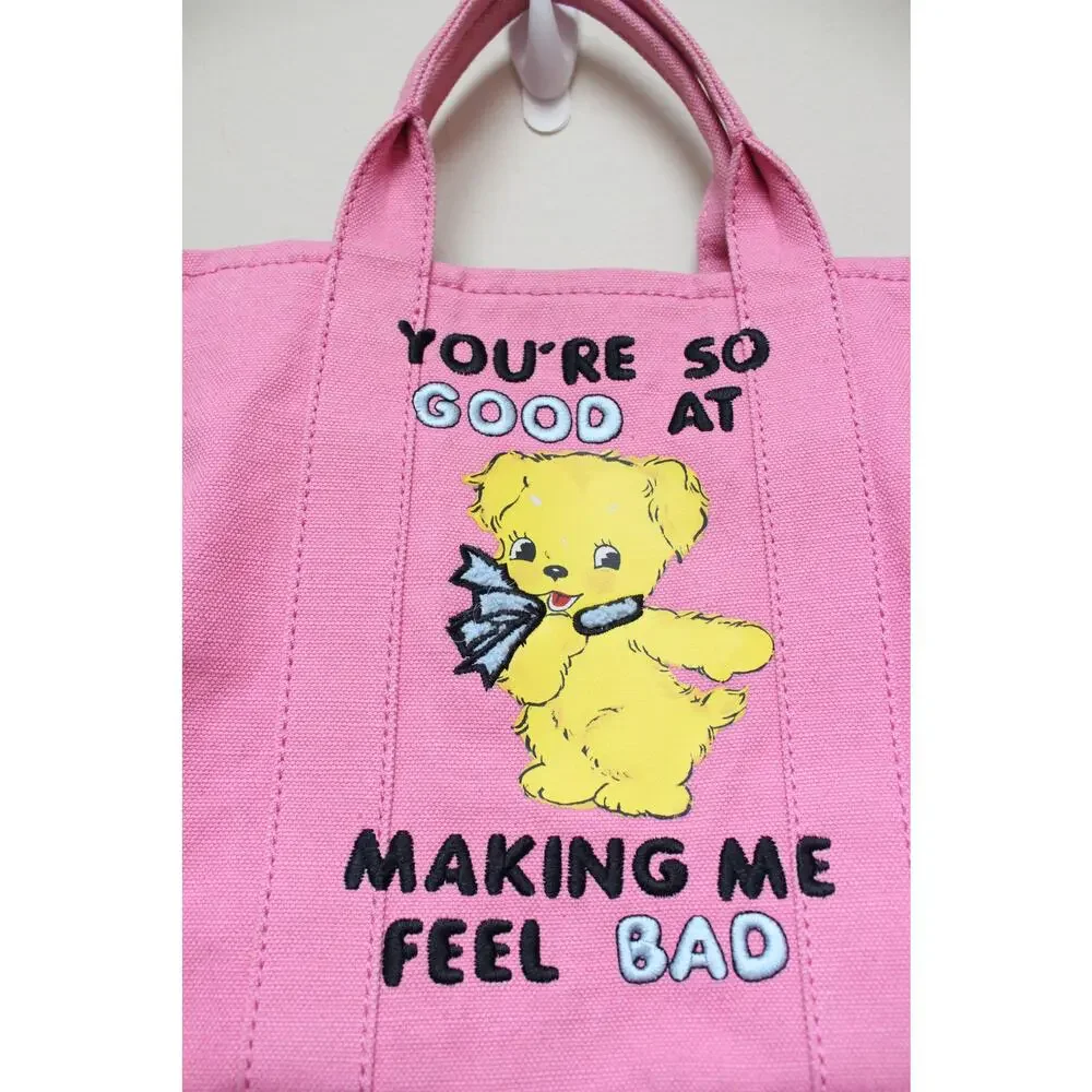 Marc Jacobs Magda Archer Pink Bear Canvas Pink Tote Bag Purse
